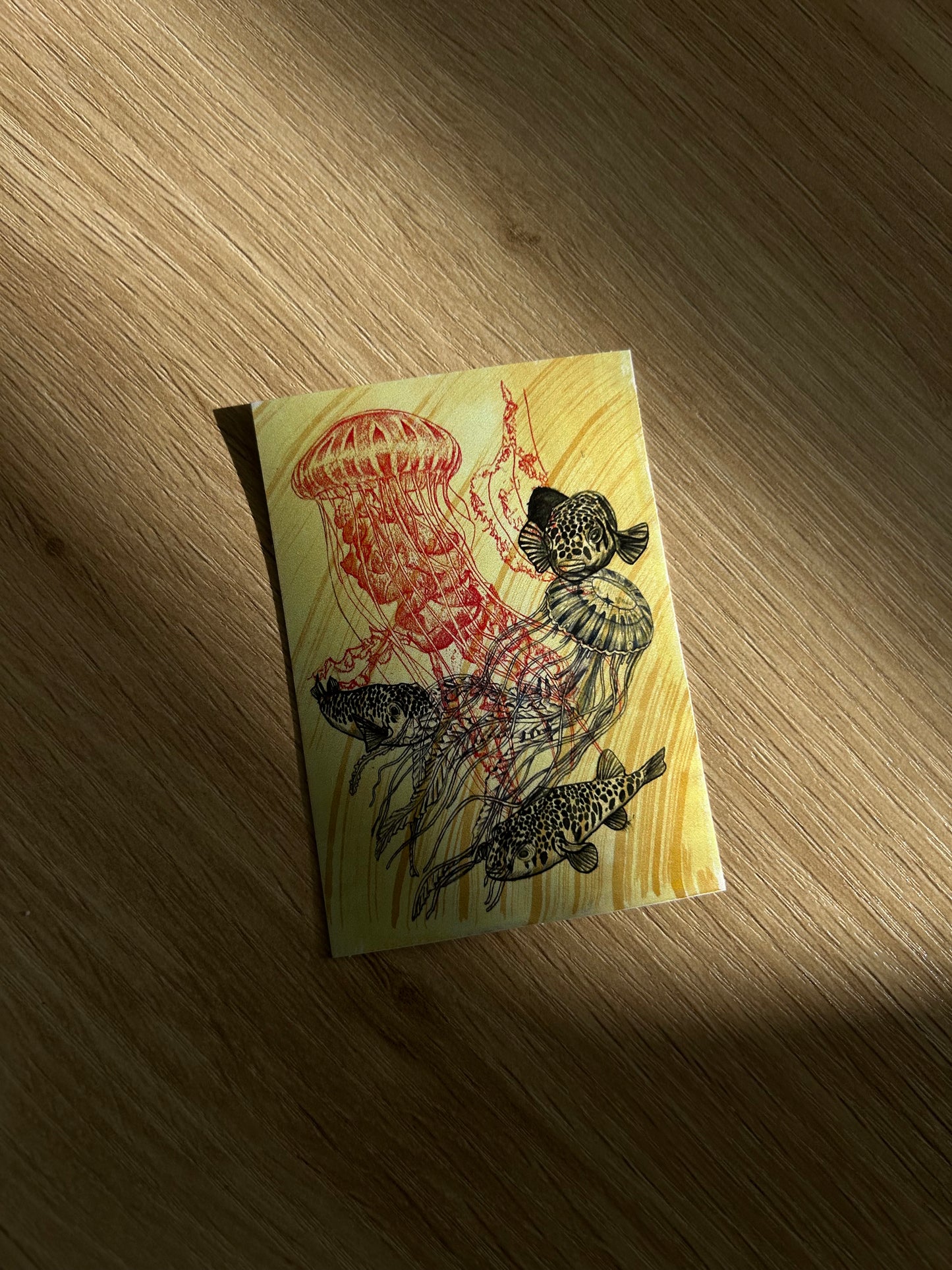 Yellow jellyfish sticker