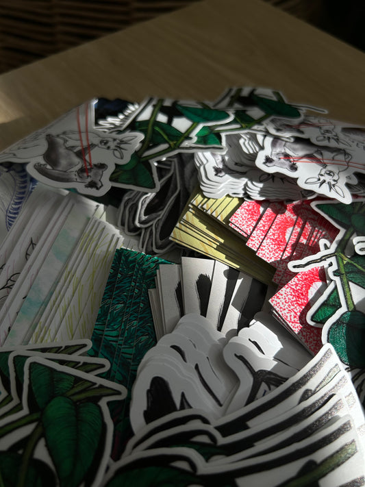 3 eye palm leave sticker