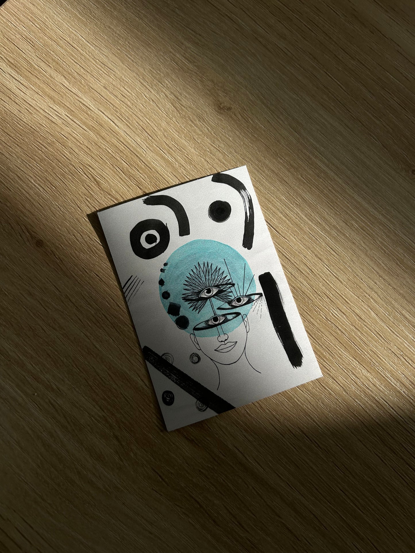 3 eye palm leave sticker